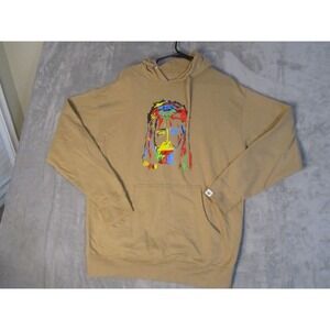 World Vision Hoodie Mens Large Tan Jesus Graphic Print Streetwear Pullover